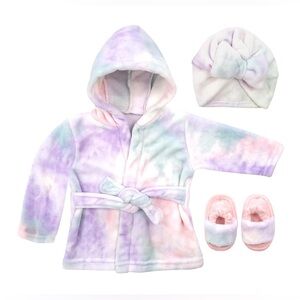 Tie Dye Baby Bath Towel Robe Spa Set